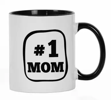 Inkdotpot #1 Mom Новинка 11 унций Керамические кофейные кружки Отличный подарок для матерей Подарок на День матери 11oz чёрный