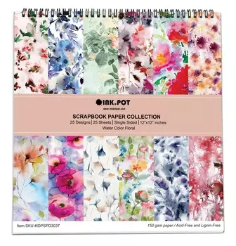 Inkdotpot, 25 листов, бумага для скрапбукинга с текстурой на тему Америки, 12x12, односторонняя бумага для скрапбукинга, красочная картонная бумага 6 X6 inches разноцветный