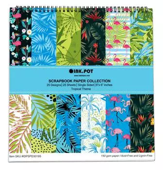 Inkdotpot, 25 листов, рождественская тема, текстура, бумага для скрапбукинга, 12x12, односторонняя бумага для скрапбукинга, красочная картонная бумага 6 X6 inches синий