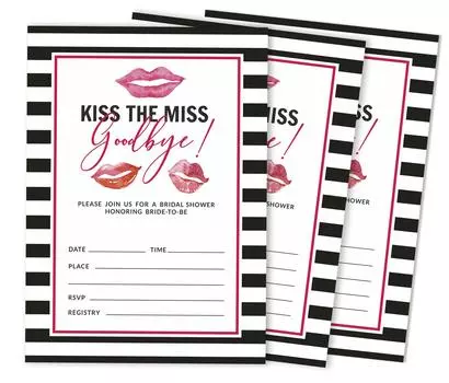 Inkdotpot 30 приглашений на свадебный душ в полоскуСвадебный стиль заполнения приглашает пустой 5 x 7 белый