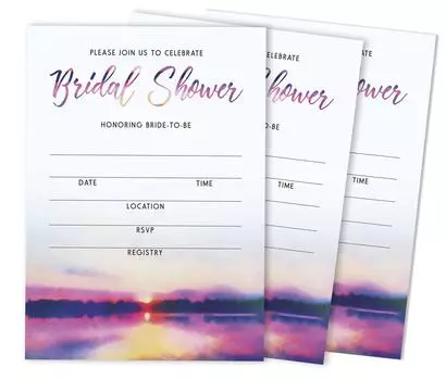 Inkdotpot 30 приглашений на свадебный душПриродаСвадебный стиль заполнения приглашает пустых 5 x 7 белый