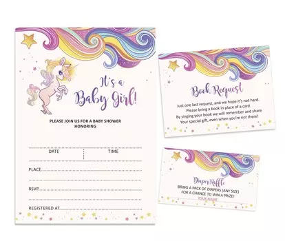 Inkdotpot 30A Baby ShowerA подгузник лотерейный билет лотерея вставить карты поставки игры для Baby Shower вечерние 2 x 3.5 Inches белый