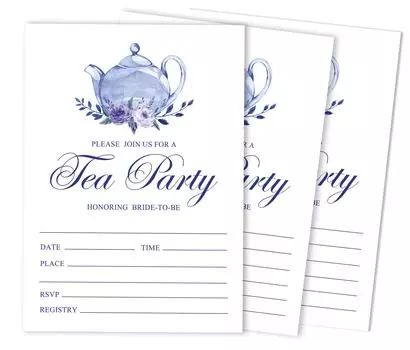 Inkdotpot 30A FloralA Заполняющий стиль Приглашения на свадебный душ Свадебная заготовка 5 x 7 белый