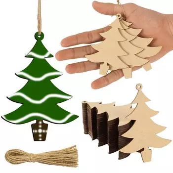 Inkdotpot 40 шт. ангельское деревянное украшение с отверстиями 3,5 незавершенные предварительно просверленные ломтики натурального дерева для поделок из дерева 3.5-4 cm коричневый