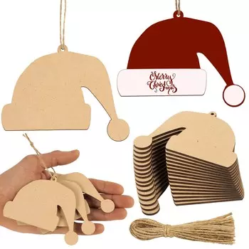 Inkdotpot 40 шт. ангельское деревянное украшение с отверстиями 3,5 незавершенные предварительно просверленные ломтики натурального дерева для поделок из дерева 3.5-4 cm коричневый