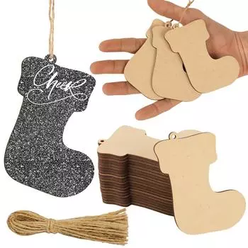 Inkdotpot 40 шт. ангельское деревянное украшение с отверстиями 3,5 незавершенные предварительно просверленные ломтики натурального дерева для поделок из дерева 3.5-4 cm коричневый