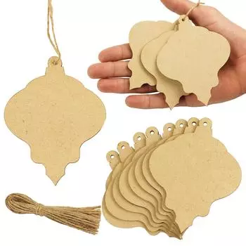 Inkdotpot 40 шт. деревянное украшение с отверстиями 3,5 незавершенные предварительно просверленные ломтики натурального дерева для поделок деревянные DIY рождественские украшения подвесные веревки 3.5-4 cm коричневый