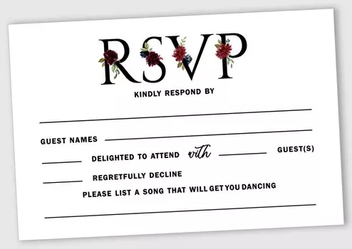 Inkdotpot 50 пустых карточек RSVP с белыми конвертами Цветочные карточки ответов 4 x 6 дюймов-ответная карточка RSVP для свадьбы-свадебного душа-детского душа-репетиции 4 x 6 Inches белый