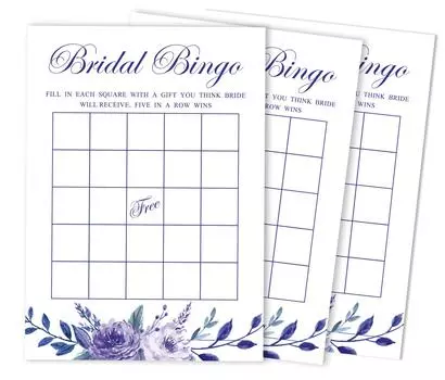 Inkdotpot 50A Цветочное чаепитиеA BingoA GameA CardsA Для свадебного душа Девичник Bulk Blank Square Fill In Gift 5 x 7 Inches белый