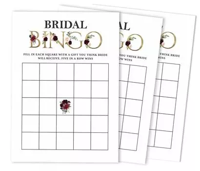 Inkdotpot 50A FloralA BingoA GameA CardsA Для свадебного душа Девичник Bulk Blank Square Fill In Gift 5 x 7 Inches белый