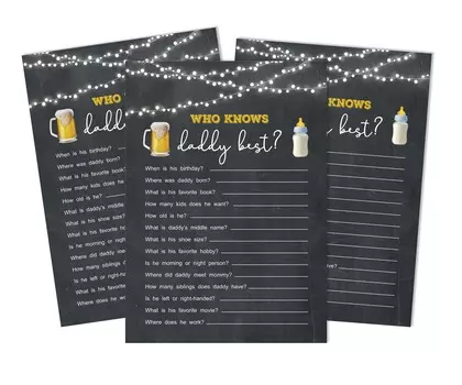 Inkdotpot A Baby Is Brewing Who Knows Daddy BestA Baby Shower GameA Cards-FunA Activity Cards Набор из 50A Гендерно-нейтральная вечеринка 5 x 7 Inches