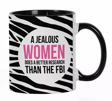 Inkdotpot A Jealous Women проводит лучшие исследования, чем забавная новинка ФБР, керамические кофейные кружки на 11 унций, отлично подходящие для невесты, холостяка и холостяка 11oz чёрный