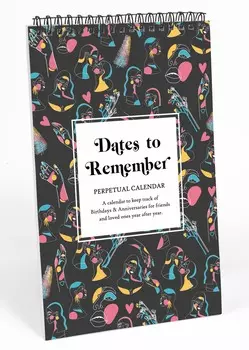 Inkdotpot Abstract Вечный календарь, важные даты для запоминания - ежемесячный и ежедневный настенный журнал 6x9 для особых дней 9 x 6 Inches серый