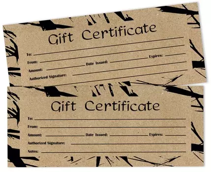 Inkdotpot Abstracts Rustic Kraft Blank Подарочные сертификаты Карты Ваучеры на праздник, День рождения, Малый бизнес 45 Подарочные купоны DIY 8.5” x 3.5” коричневый