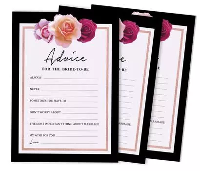 Inkdotpot Advice For The BrideA CardsНабор из 50 цветочных картA Wedding Shower Activity 5 x 7 inches белый