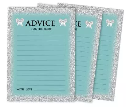 Inkdotpot Advice For The BrideA CardsНабор из 50 глиттеровA Свадебный душ 5 x 7 inches аквамарин