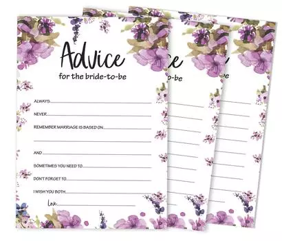 Inkdotpot Advice For The BrideA CardsНабор из 50 цветочных картA Wedding Shower Activity 5 x 7 inches белый