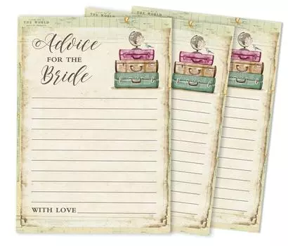 Inkdotpot Advice For The BrideA CardsНабор из 50 картA TravelingA Wedding Shower Activity 5 x 7 inches светло-желтого