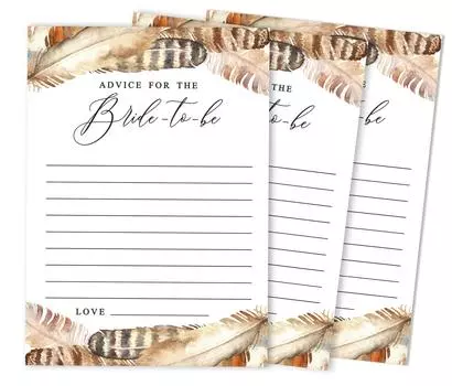 Inkdotpot Advice For The BrideA CardsНабор перьев из 50AСвадебный душ 5 x 7 inches белый