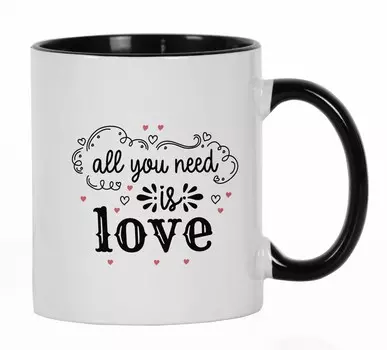 Inkdotpot All You Need Is Love Кофейные кружки на 11 унций Забавная новинка Отлично подходит для жениха и невесты Подарок на помолвку Бакалавр и девичник 11oz оранжевый