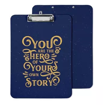 Inkdotpot Декоративный буфер обмена формата Letter с низкопрофильным зажимом, офисная школьная цитата, напечатанная на древесноволокнистом картоне 9x12.5 Inches зелёный