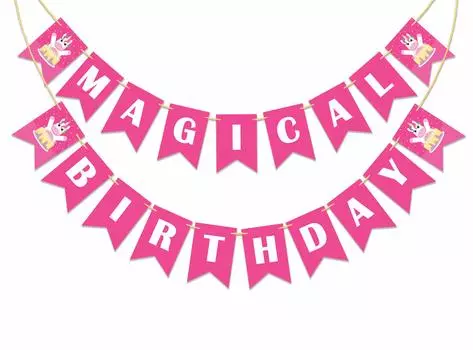 Inkdotpot День Рождения Украшения С Днем Рождения Гирлянда Новорожденных Девочек Единорог Вымпел Баннер розовый
