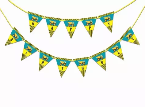 Inkdotpot День Рождения Украшения С Днем Рождения Гирлянда Baby Boy Грузовик Вымпел Баннер розовый