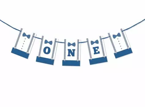 Inkdotpot День Рождения Украшения С Днем Рождения Гирлянда Baby Boy Маленький Человек Вымпел Баннер синий