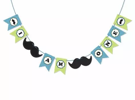 Inkdotpot День Рождения Украшения С Днем Рождения Гирлянда Baby Boy Маленький Человек Вымпел Баннер синий