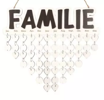 Inkdotpot Деревянные календари на день рождения с подвесными датами Diy Birthday Tracker Табличка Настенная подвеска, Декор фермерского дома 16x4.7 коричневый