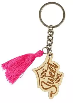 Inkdotpot Деревянный держатель для ключей Отдых Выгравированный брелок Подарок на новоселье 4.4 Inches бежевый