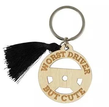 Inkdotpot Деревянный ключница Саркастический выгравированный брелок Подарок на новоселье 3.3 Inches бежевый