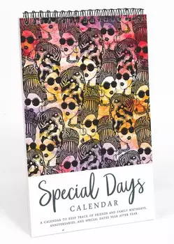 Inkdotpot Doodle Perpetual Calendar, важные даты, которые следует помнить - ежемесячный и ежедневный журнал 6x9 для особых дней 9 x 6 Inches разноцветный