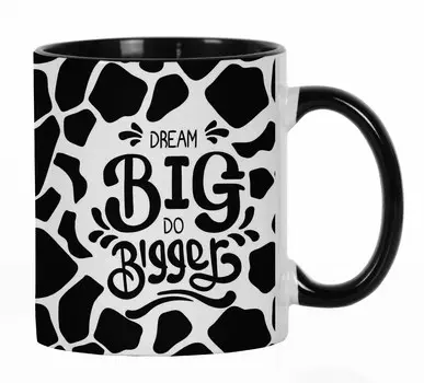 Inkdotpot Dream Big Do Bigger Керамические кофейные кружки на 11 унций Вдохновляющий подарок для природы 11oz чёрный