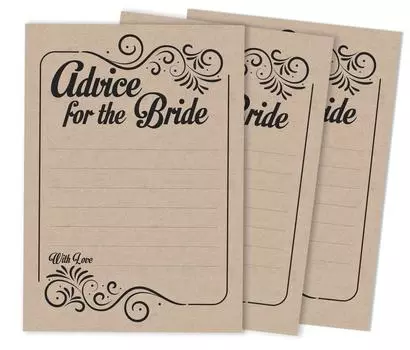 Inkdotpot Fill in Style KraftA Advice And Wishes Набор из 50 игр-советов для новобрачных 5 x 7 inches бежевый