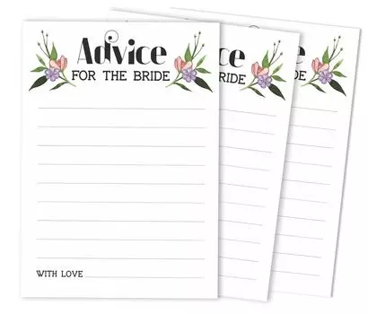 Inkdotpot FloralA Advice And Wishes Набор из 50 игр-советов для новобрачных 5 x 7 inches белый