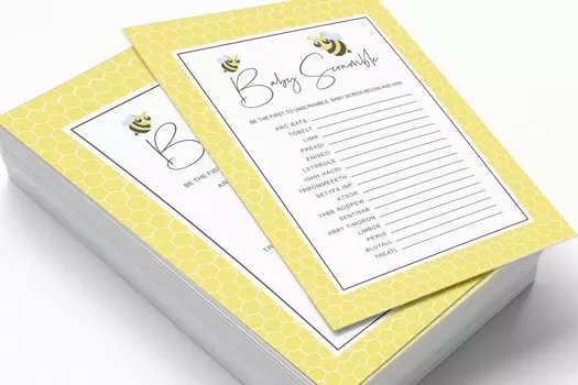 Inkdotpot Гендерно-нейтральные медоносные пчелы Праздничные атрибуты-набор из 50 карточек с предсказаниями для детского душа 5 x 7 Inches жёлтый