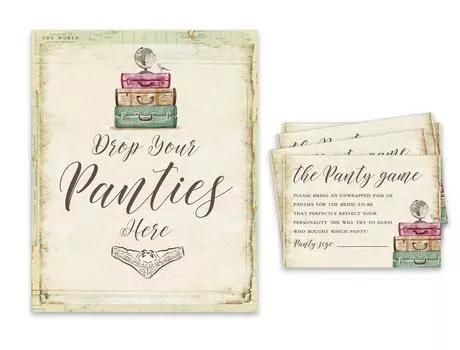 Inkdotpot Girls Night Out Девичник Игра в трусики Путешествие Свадебный душ Игра 1 SignA 30 Size CardsA Light 3.5 x 2.5 Inches светло-желтого