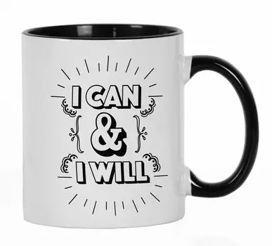 Inkdotpot I Can & I Will керамическая кофейная кружка на 11 унций в подарок для сотрудников, боссов, коллег, вдохновляющих 11oz чёрный