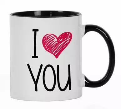 Inkdotpot I Love You Керамические кофейные кружки на 11 унций Кофейные кружки отлично подходят для невесты, жениха, подарка на помолвку, холостяка и девичника 11oz чёрный