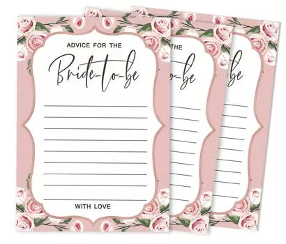 Inkdotpot Игры для свадебного душа Советы для невесты Набор из 50A FloralA Mad Libs Game 5 x 7 inches белый