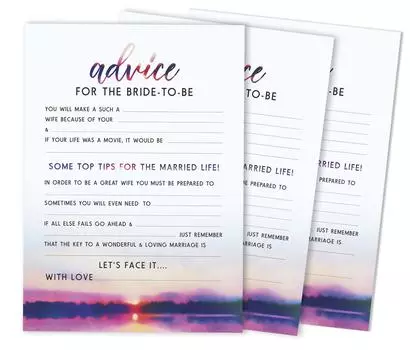 Inkdotpot Игры для свадебного душа Советы для невесты Набор 50A NatureA Mad Libs Game 5 x 7 inches белый