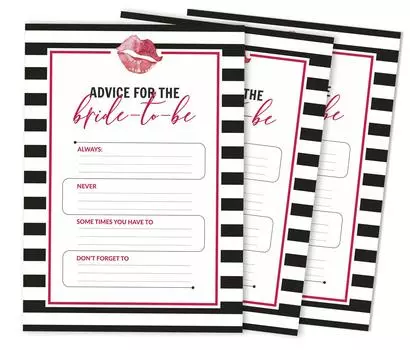 Inkdotpot Игры для свадебного душа Советы для невесты Набор из 50A StripedA Mad Libs Game 5 x 7 inches белый