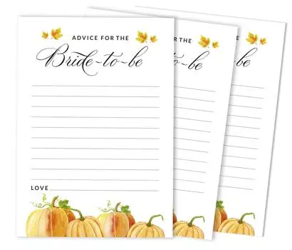 Inkdotpot Игры для свадебного душа Советы для невесты Набор из 50A PumpkinA Mad Libs Game 5 x 7 inches белый