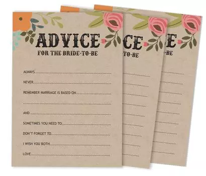 Inkdotpot Игры для свадебного душа Советы для невесты Набор из 50A Rustic Kraft FloralA Mad Libs Game 5 x 7 inches бежевый