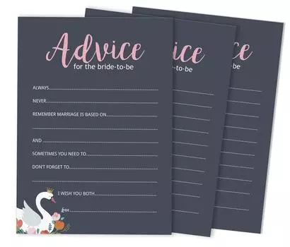 Inkdotpot Игры для свадебного душа Советы для невесты Набор из 50A SwanA Mad Libs Game 5 x 7 inches синий