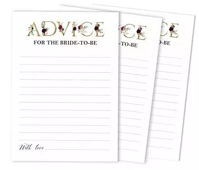 Inkdotpot Игры для свадебного душа Советы для невесты Набор из 50A FloralA Mad Libs Game 5 x 7 inches белый