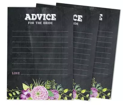 Inkdotpot Игры для свадебного душа Советы для невесты Набор из 50A FloralA Mad Libs Game 5 x 7 inches серый