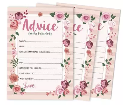 Inkdotpot Игры для свадебного душа Советы для невесты Набор из 50A FloralA Mad Libs Game 5 x 7 inches белый