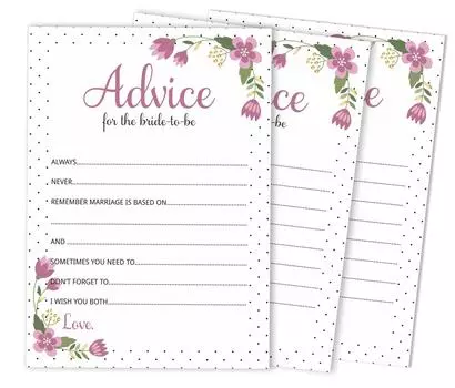 Inkdotpot Игры для свадебного душа Советы для невесты Набор из 50A FloralA Mad Libs Game 5 x 7 inches белый